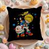 R-Rainbows Cute Brite Cushion Cover Linen Organic Fabric Double-Sided Printing Breathable Pillow Case Sofa Home Decor Gift