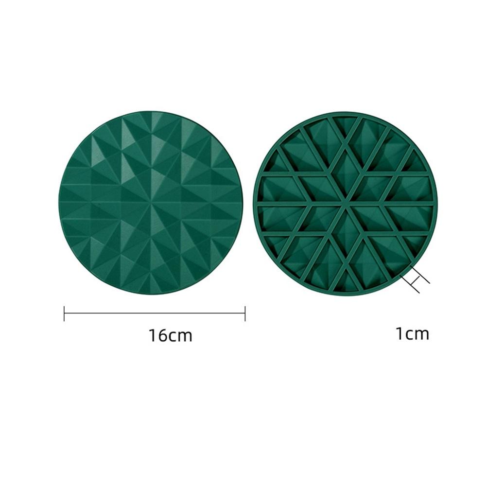 

Thicken 3D Round Heat Resistant Silicone Mat Non-slip Heat-proof Table Placemat Diamond Pattern Pot Pad Kitchen Accessories 16x1cm&Round зелёный