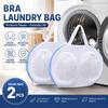 2 Pcs 3D Mesh Bra Laundry Bags with Handle and Zipper for Underwear Bikinis Swimwear Travel and Dorm Laundry Care