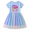 Vestido de Princesa de Manga Larga con Lentejuelas Arcoíris Kpop Demon Slayer para Niñas