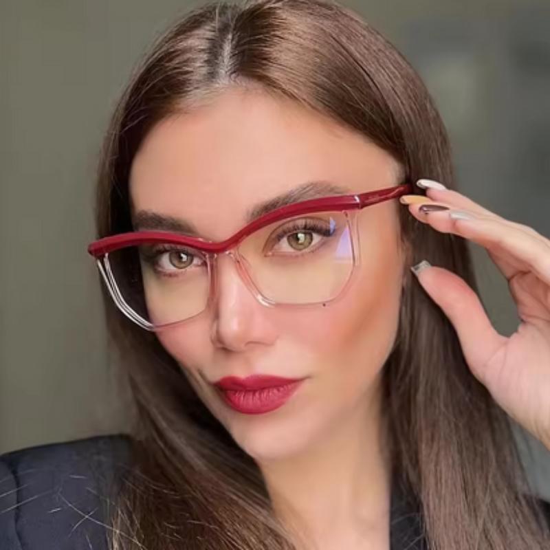 2PACK Black Computer Glasses Frame Women Men Anti Blue Light Square Eyewear Blocking Glasses Optical Spectacle Eyeglass Cat Eye