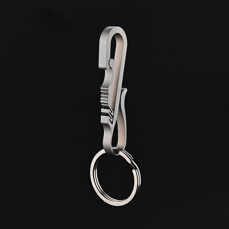 1Pc Car Titanium Alloy Keychain Key Ring Holder Buckle Belt Lightweight Edc For Man Male Creativity Father‘S Day Gift