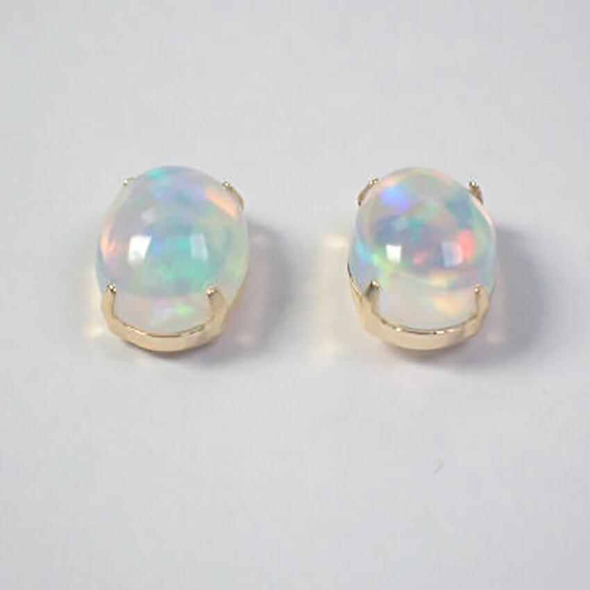 [Neu] K18 ovale Opalohrringe [i11-1]