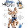 Winter Wonderland Wall Decals 4Pcs Christmas Static Window Clings Blue Santa Snowman Reindeer Penguin Clings Stickers Reusable Double Sided