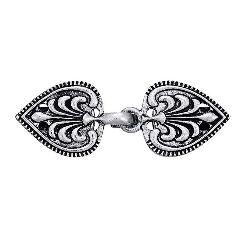 Retro Chinese Alloy Shawl Clip: Creative Hollow Scarf Buckle, Double Sweater Clip Brooch Travel Accessory.