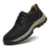 Outdoors Lace-up Shoes Man Non-Slip Casual Leather Shoes for Men Wear Resistant Walking Hiking Footwear Classic Comfy Climbing