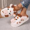 Unisex Cartoon Cow Warm Plush Slippers 2025 New Couple Indoor Non-slip House Slippers Men Women Home Cotton Shoes Slides Women