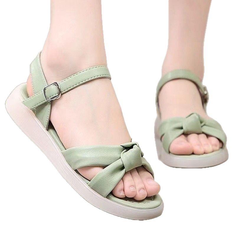 Real Soft Leather Women's Shoes Beef Tendon Sole Sandals Women's 2025 New Fashion Wear Sexy Work Versatile Student Fairy Style