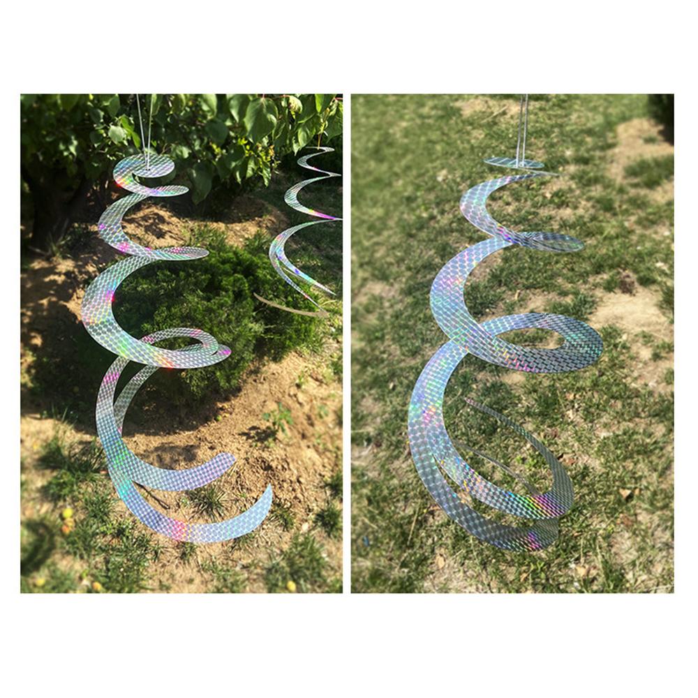 1~10PCS Bird Repellent Pet Thickening Elastic Lanyard Reflective Strong Flash Garden Decoration Wind Spinner Spiral Laser