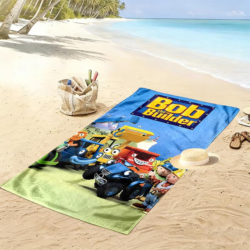 Bob der Baumeister Print Strandtuch, Großes Weiches Schnelltrocknendes Handtuch für Strand Camping Schwimmen