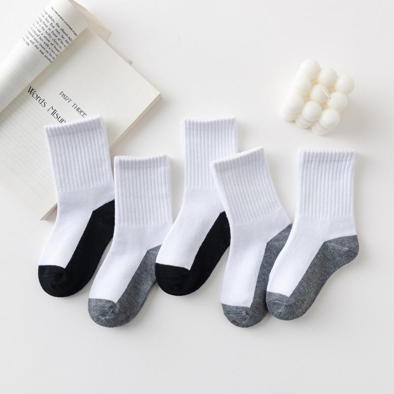5 Perechi/Lot Toamnă Iarnă Șosete Bumbac Copii Copii Adolescenți Modă Negru Alb Pentru 1-12 Ani Student Căldură Șosete Bebeluș Fată Băiat