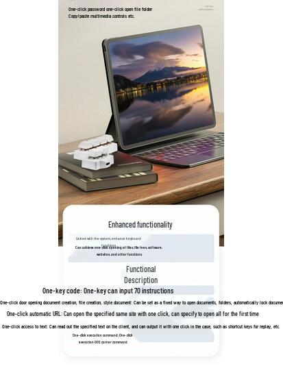 USB 6-Key Mini Office Keyboard: Custom Cut, Copy, Paste, Select All, Save