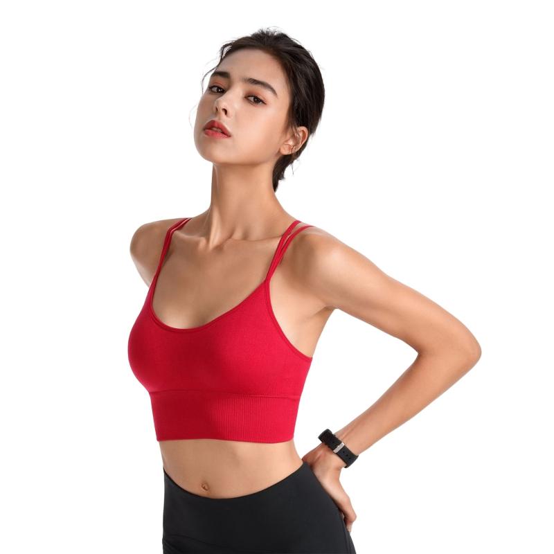 Frauen Dünne Cross Strap Sport-Bh Push-Up Schönheit Zurück Gepolsterte Büstenhalter Weibliche Atmungsaktive Fitness Unterwäsche