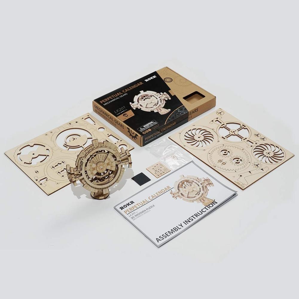 Creative DIY Perpetual Calendar Wooden Model Building Kits Assembly Toy Gift for Children Adult