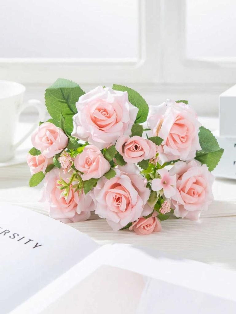 Artificial Flowers Silk Rose Wedding Bridal Fake Bouquet Valentine'Home Room Table Decor Outdoor Yard Garden DIY Photograph Prop