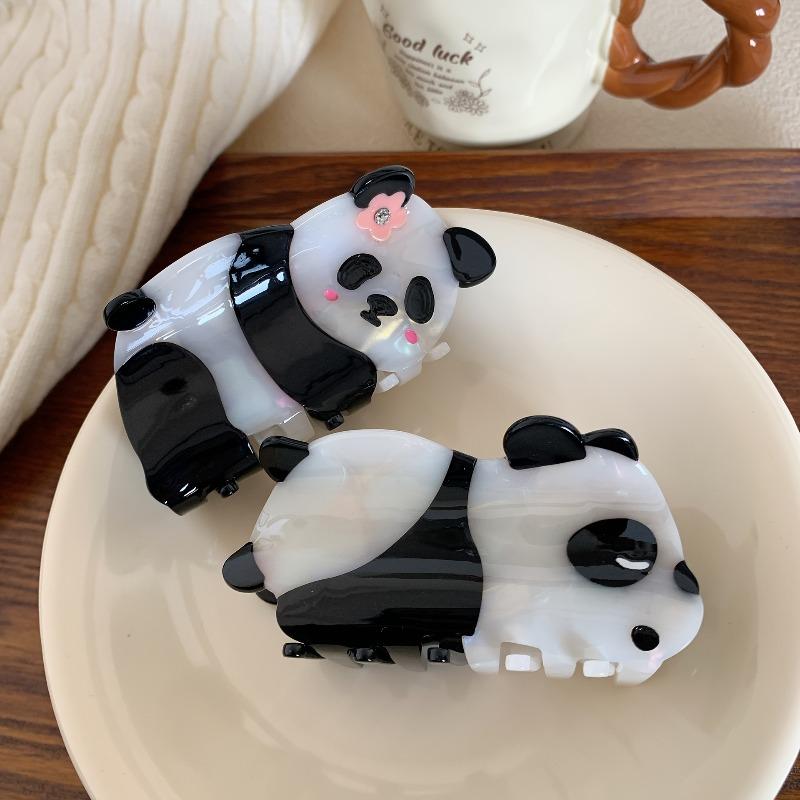 Cute Panda Animal Hair Claw, Panda Flower Flower Cute and Fun Hair Claw for the Back of the Head, Versatile School Hair Accessory