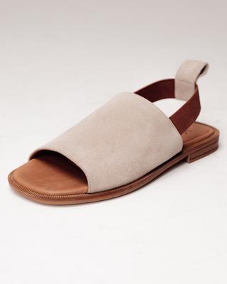 16235 36 Flat Sandals Beige Suede