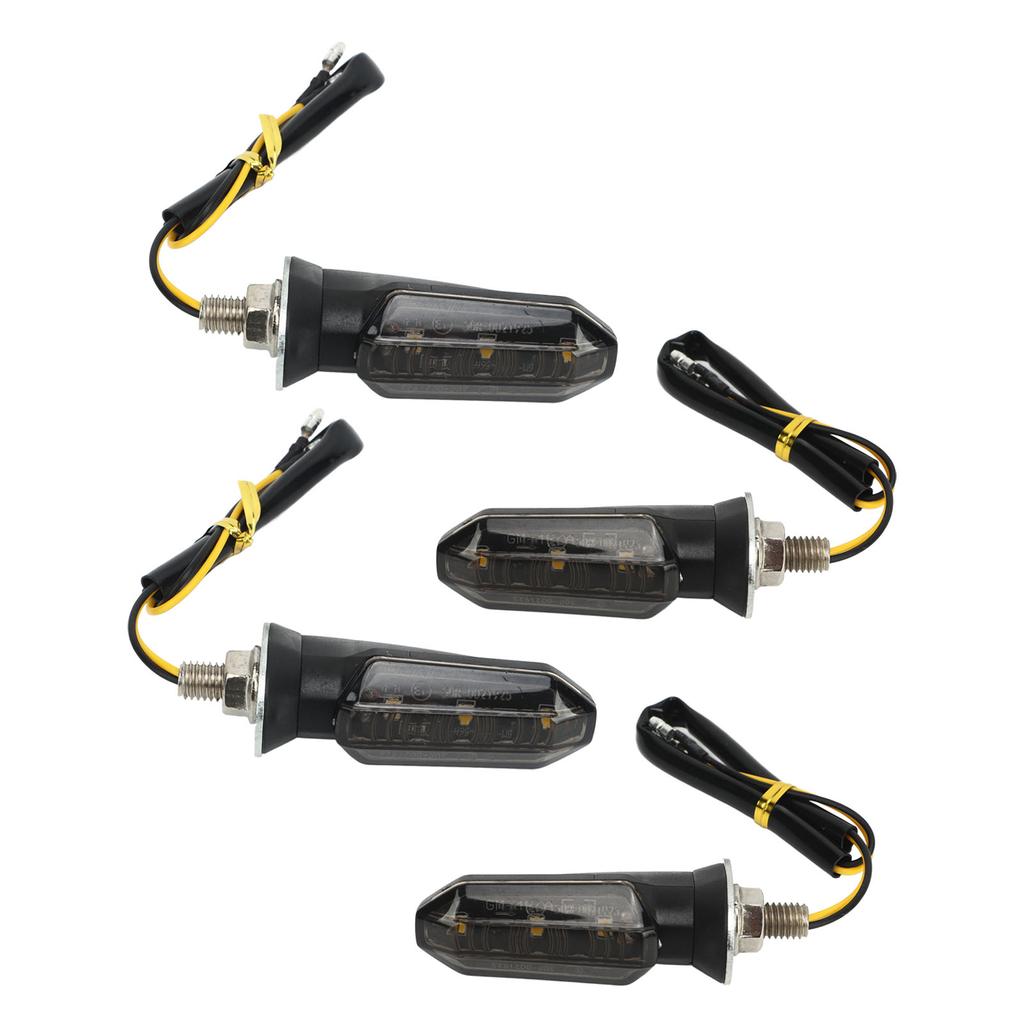 4Pcs Motorcycle LED Turn Signal Lights Mini Front Rear Indicator Waterproof Universal for Beach