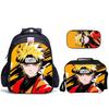 Sleek Positive Face Hokage Naruto Three-Piece Set, Layered Schoolbag, Wear-Resistant Pencil Bag, Daily Meal Insulation Meal Bag Combination