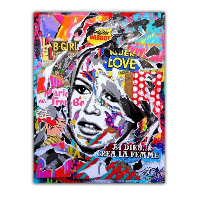 Nowy Graffiti art abstrakcyjna figura na płótnie malarstwo kultura uliczna wall art kobiety kolor plakat biuro salon home decoration mural bez ramki!