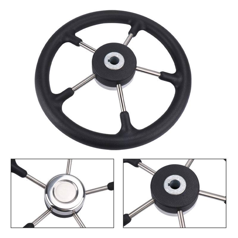 Boat Accessories Marine 13 Inch stainless steel 5 Spoke Destroyer Steering Wheel with Black Foam