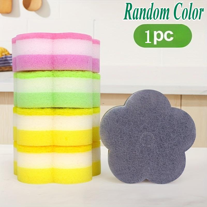 1 шт. Цветная трехслойная губчатая салфетка, подходит для посуды, кастрюль и сковородок, высокая впитываемость, прочная, многоразовая щетка для чистки 1Pc
