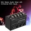 Summina 4-Channel Mini Stereo Audio Mixer with RCA Inputs, Separate Volume Control, Full Metal Shell