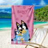 Ultra-Soft Beach Towel with Bluey Theme,Ideal for Pool - Camping, Diving - Perfect Travel Essential, Vibrant Beach Towel.
