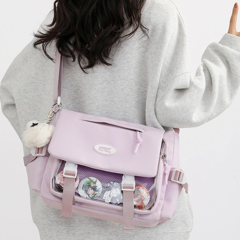 Large-capacity college style messenger bag Japanese two-dimensional girl pain bag casual versatile student class shoulder bag woman