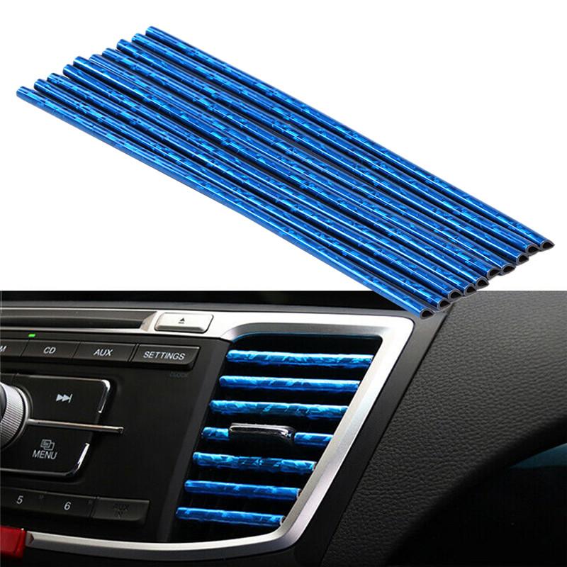10 Pcs Car Styling Air Outlet Coating Finish 20cm Inner Molding Strip Ventilation Grille Switch Accessories For The Car Interior