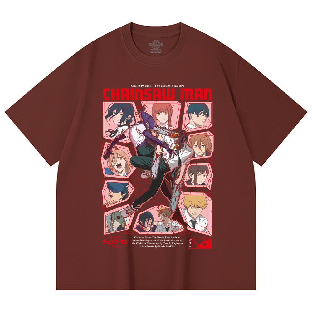 230 Gsm 100% Cotton Chainsaw Man V18 Reze Arc Print Unisex Heavy Cotton T Shirt