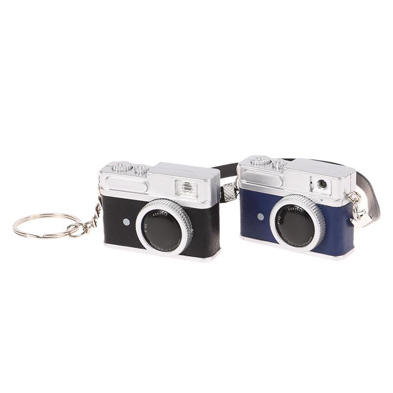 Mini Camera Keychain Dollhouse Slr Camera Model W/Shutter Flash Camera Keyring Bag Pendant Necklace Pendant Doll Dress Up Toy