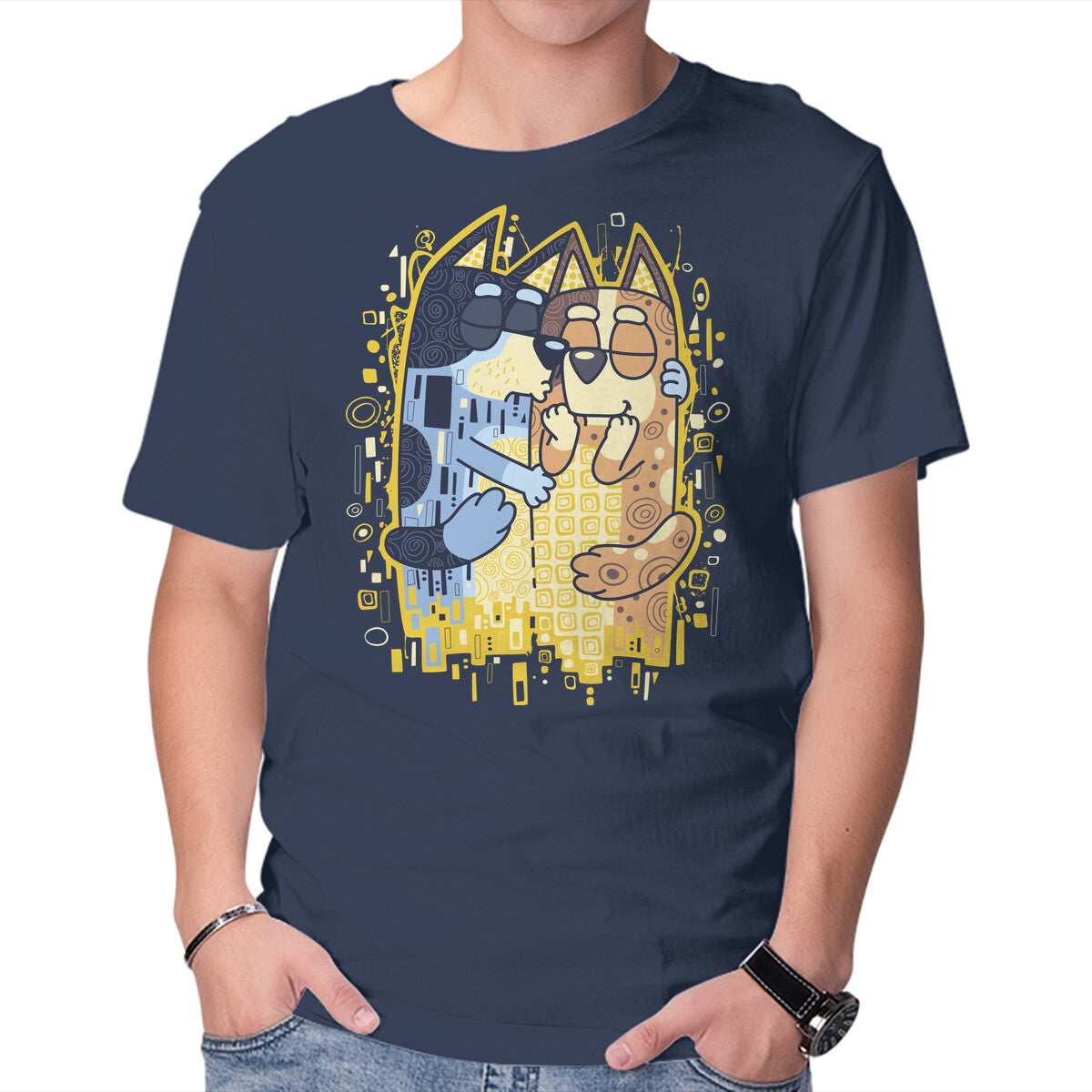 Unisex Crew Neck T-Shirt The Heelers Kiss Graphic Short Sleeve Casual Tee XL