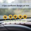 1/5PCS Car Cute Sunflower Shaking Head Ornaments Auto Centre Console Dashboard Mirror Decorative Accessories