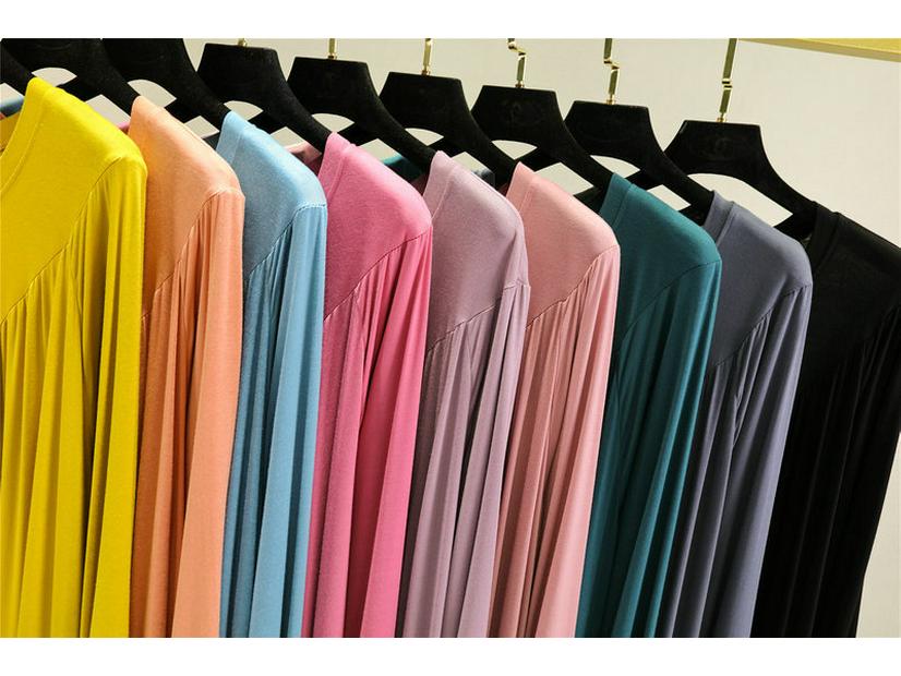 V-Neck Pleated Modal Cotton Long Nightdress - Women's Spring/Summer 2022 Collection