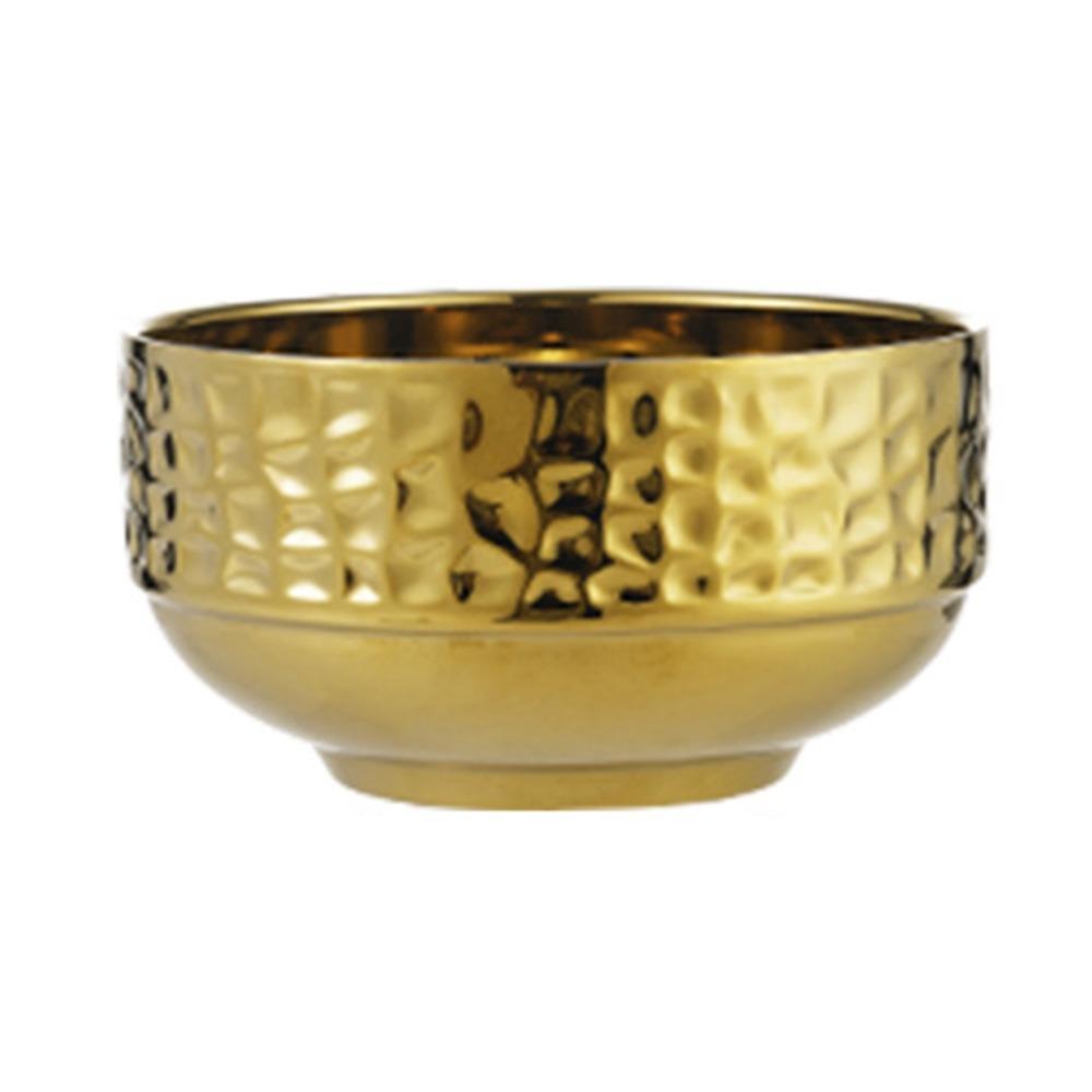 Hammermuster Eisbecher Doppelschichtige Edelstahl Suppenschüssel Müslischüssel