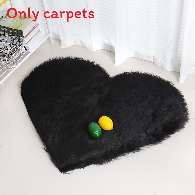 Simple Heartshaped Silk Plush Rug With Soft Texture For Living Room And Bedroom Decor