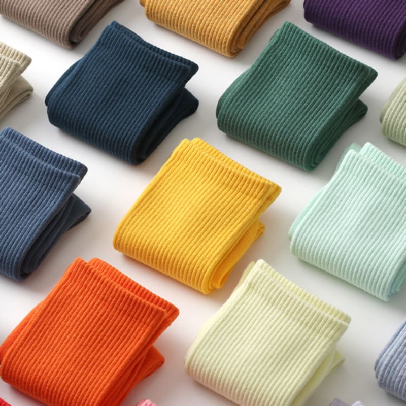 SuperBasic 1390 Unisex Solid Crew Socks (5 Pairs) (30 Colors)