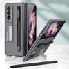 For Samsung Galaxy Z Fold3 5G GKK Ultratynt PC Telefon Flipdeksel med Holder og Pennspor