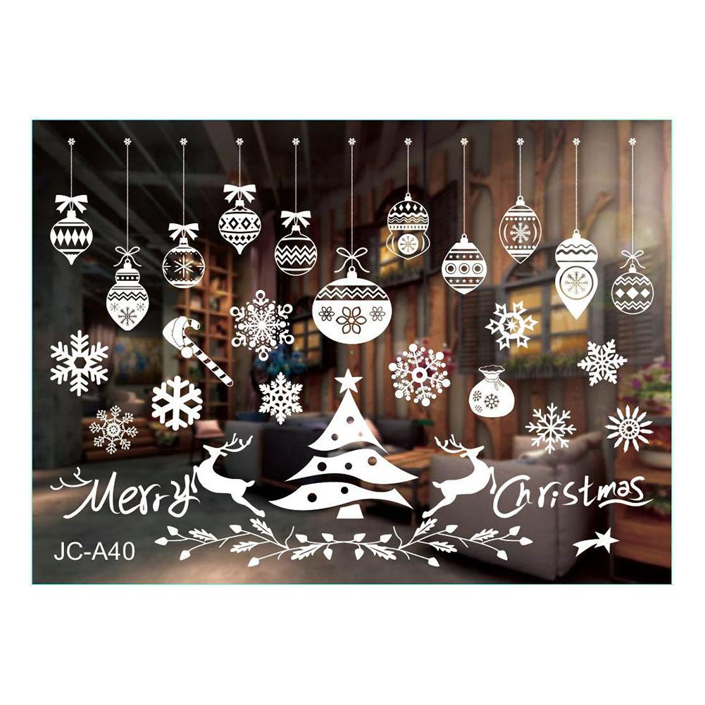 Christmas Window Stickers Christmas Snowflake Casement Clings Stickers Xmas Reindeer Decals Home Decoration