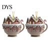 Lightweight Key Chain Accessories 2Pcs Fairy Tale Coffee Cup Snow House Christmas Ornaments, Double-sided Acrylic Gingerbread Tree Decor Hanging