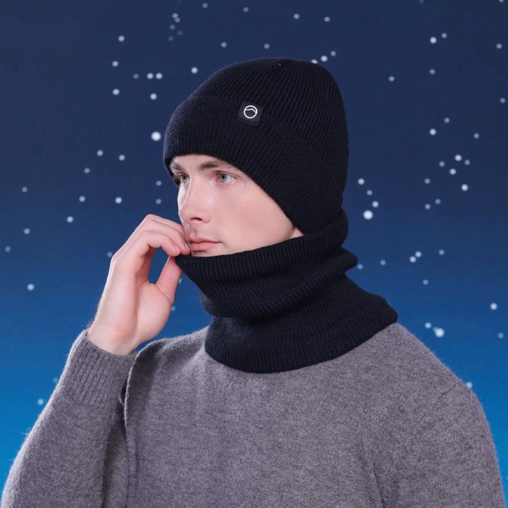 Neck Warmer Knitted Hat Gloves Scarf Warm Cap Solid Beanie Casual Winter Glove Cap Set  Outdoor