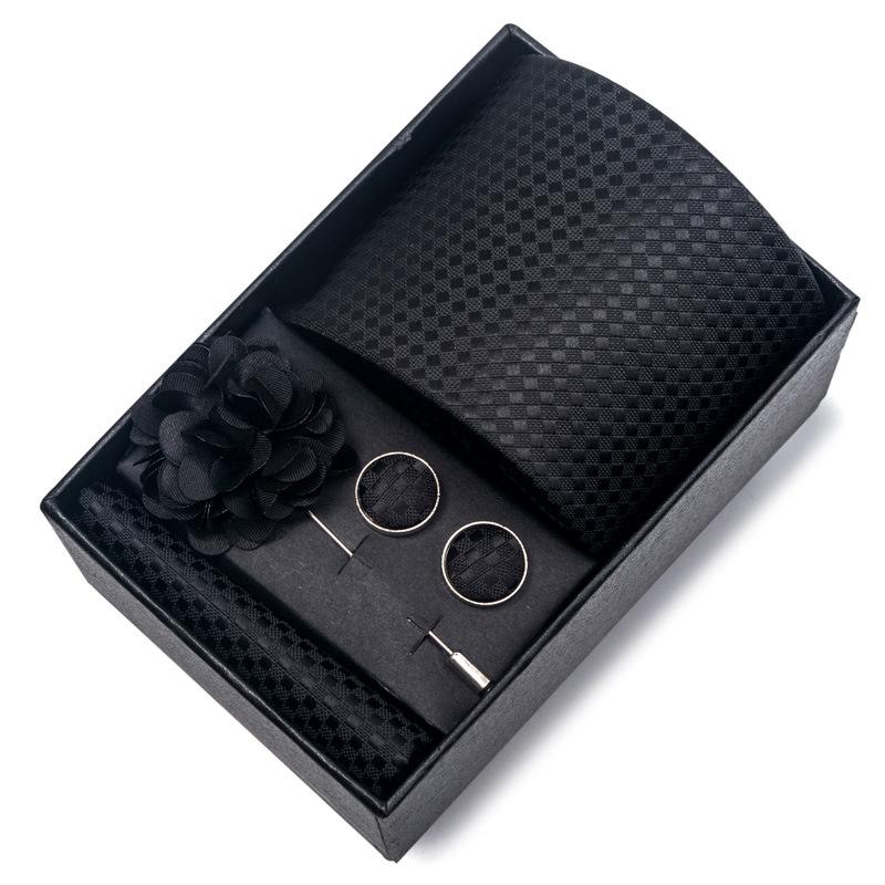 Boda Boda Corbata Novio Festiva Borgoña Corbata Traje de Hombre Gemelos Ramillete Kit de Accesorios