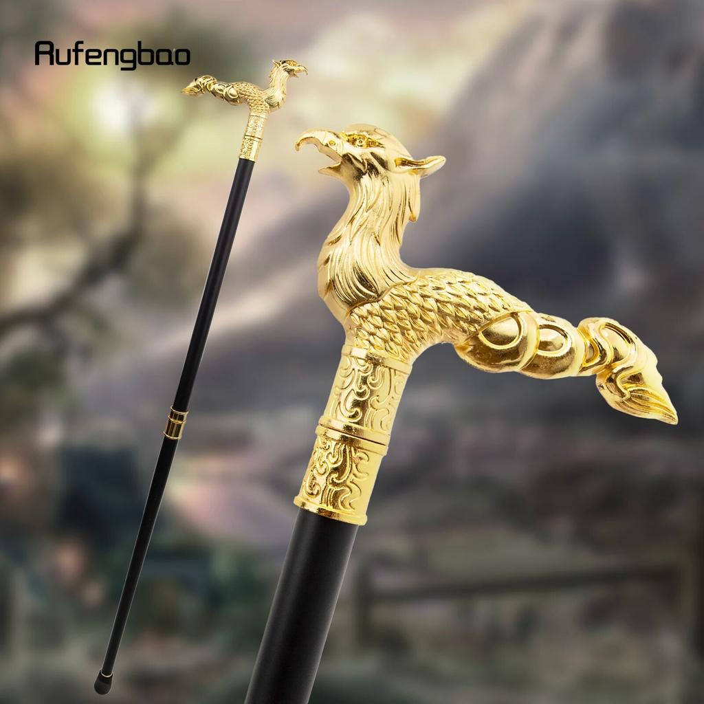Golden Phoenix Baston de mers cu coadă lungă Baston de mers la modă Baston de mers pentru domn, de lux, 93 cm