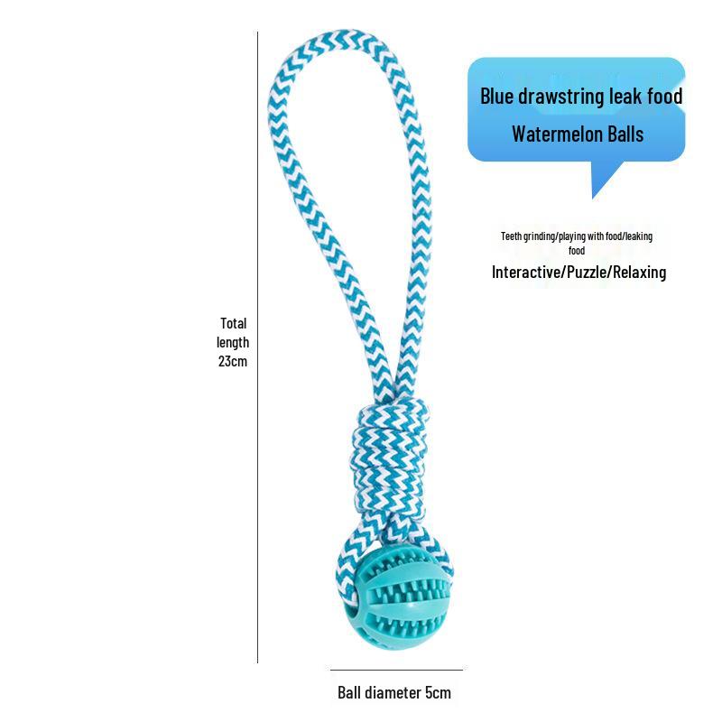 Pet Interactive Cotton Rope Teething Ball with Double Pull Knot for Dogs