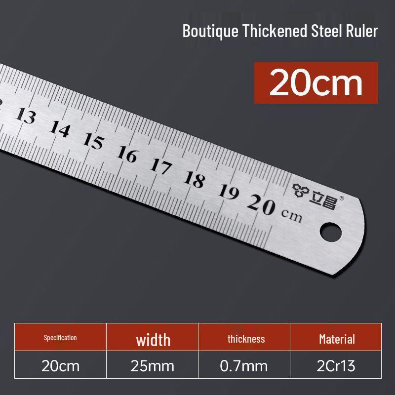 Stainless Steel Ruler - Available in 15/20/30/50cm and 1 Meter, Thickened Plate Straight Scale Ruler