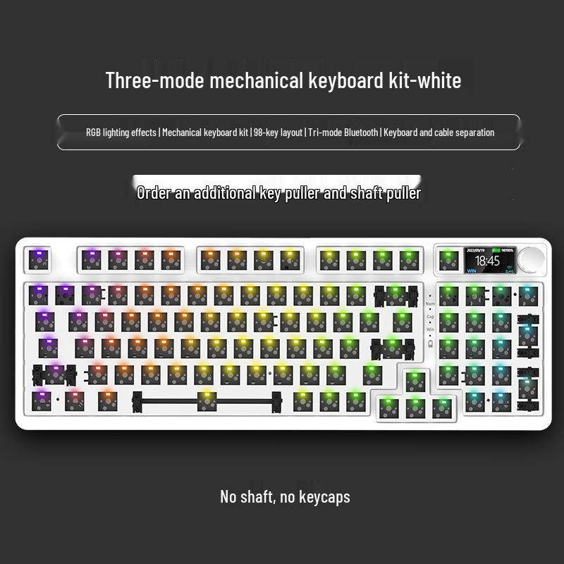Wireless Bluetooth 68/61 Mechanical Keyboard Kit: RGB, Hot-Swappable, DIY Customizable, Mini, Portable.