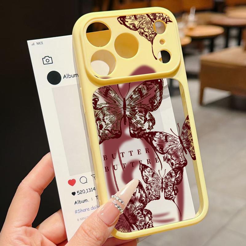 Colorful Butterfly Case For iPhone 17 Pro Max For iPhone 16 15 14 13 Pro Max Luxury Hybrid TPU+PC Clear Back Hard Cover
