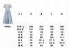 Summer European and American women's clothing V-neck waist bubble sleeve short-sleeved dress