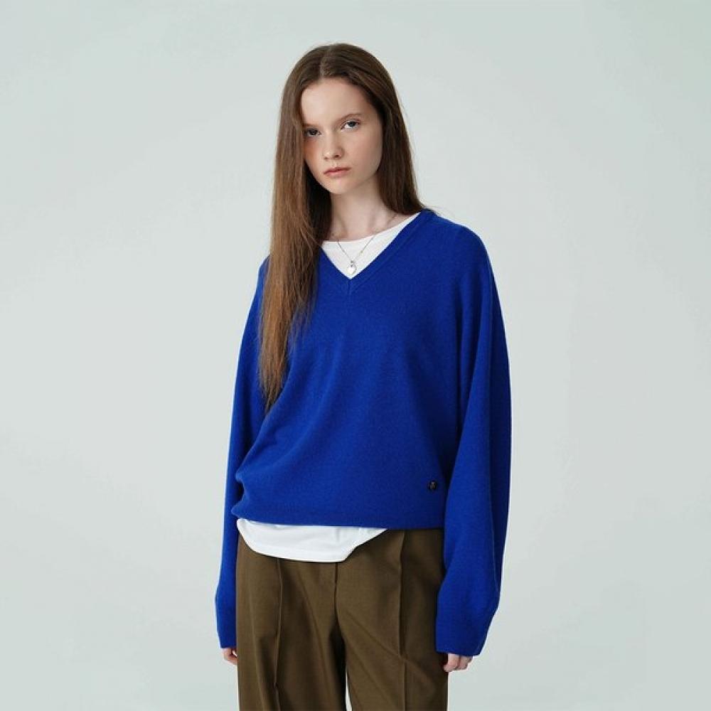 On On Cashmere V Neck Knit Nek5wp915 BLUE/S_01